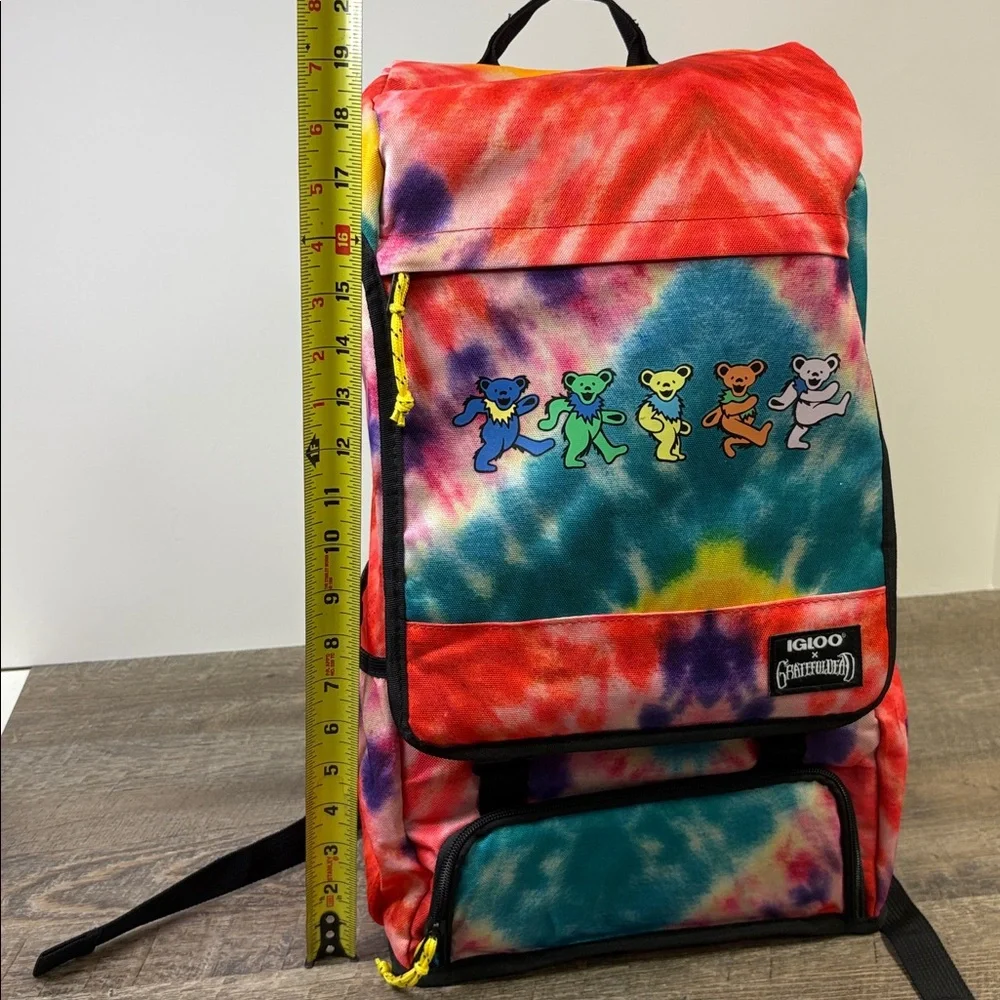 Igloo x Grateful Dead Tie-Dye Insulated Backpack Cooler – Dancing Bears - Picture 9 of 12